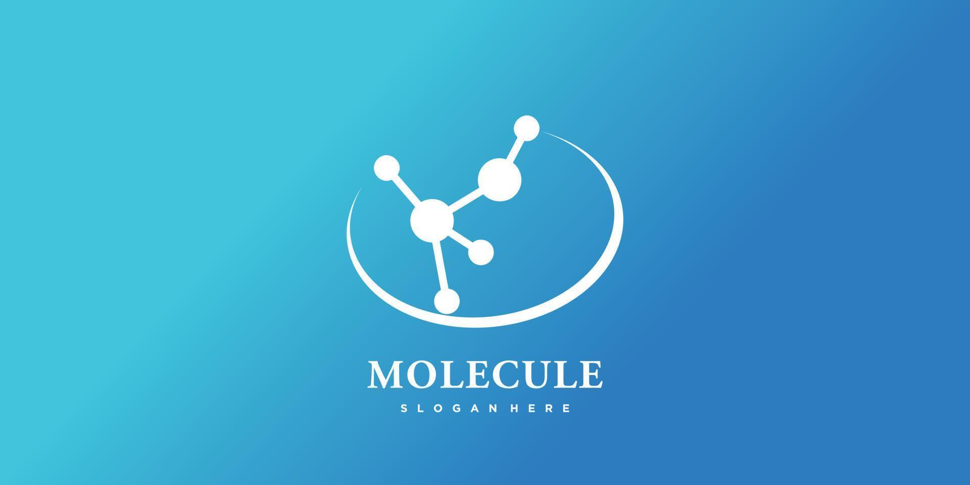 plantilla de logotipo de tecnología de molécula con vector premium de concepto abstracto moderno