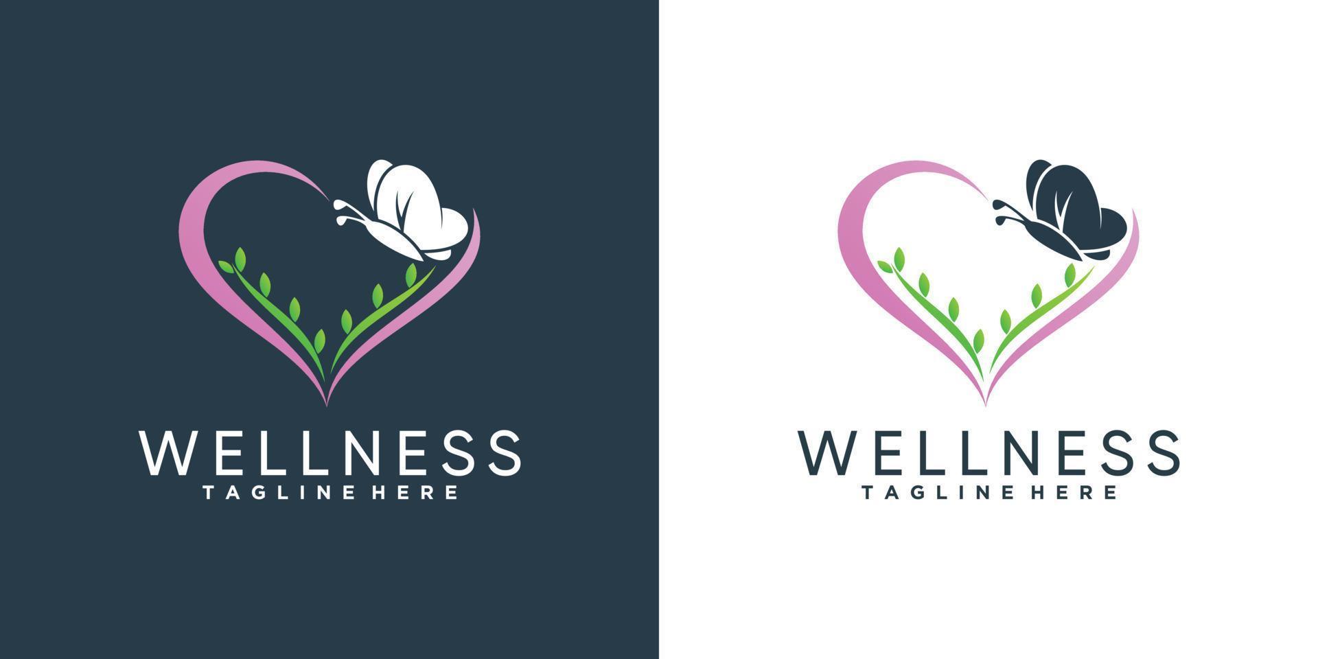 Creative beauty logo design with heart style concept Premium Vector