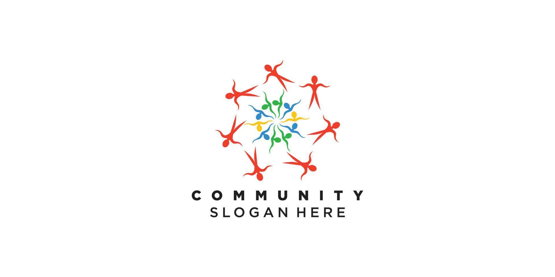 colección de logotipos de la comunidad para el vector premium del grupo del equipo social