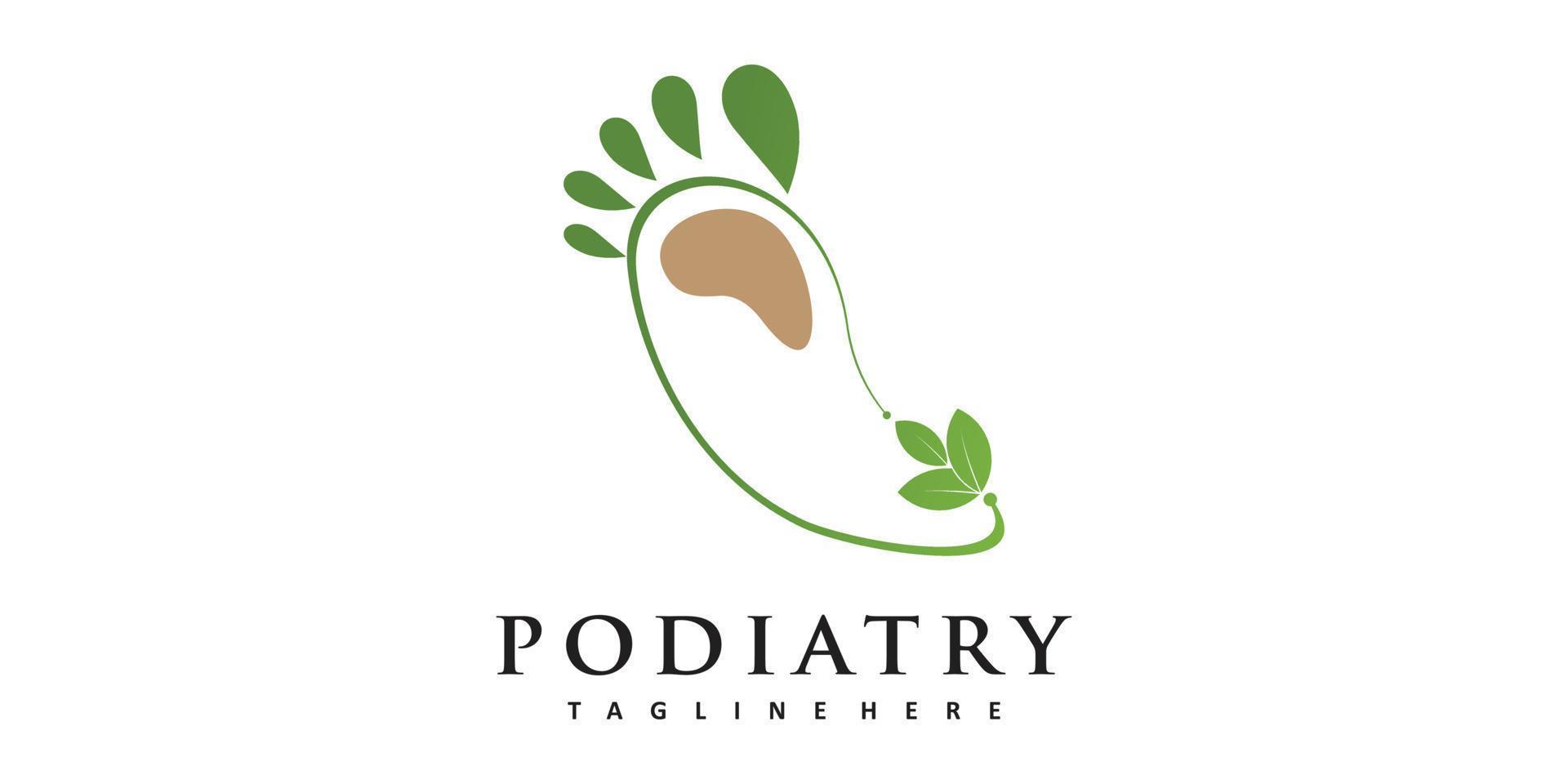 Podiatry logo design with simple concept premium vector