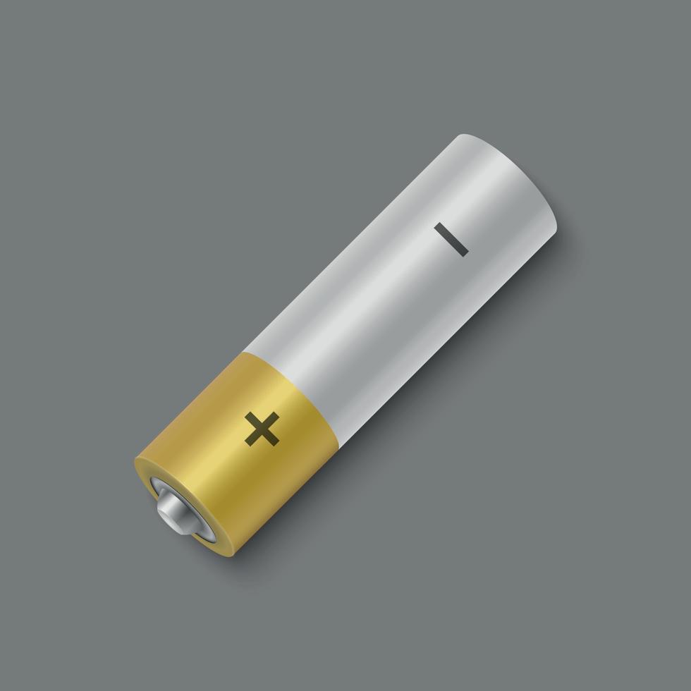 realistic alkaline battery. vector