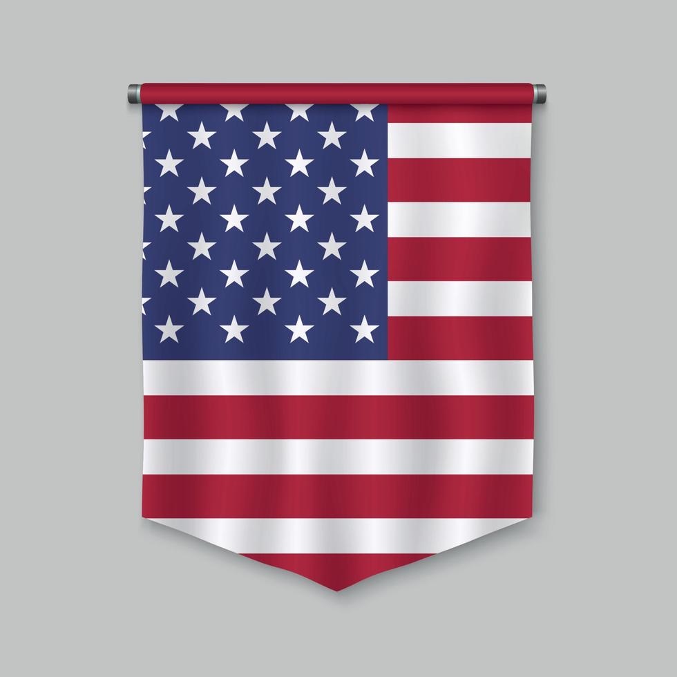 pennant with flag vector