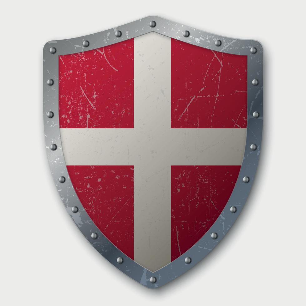 Old Shield with Flag vector