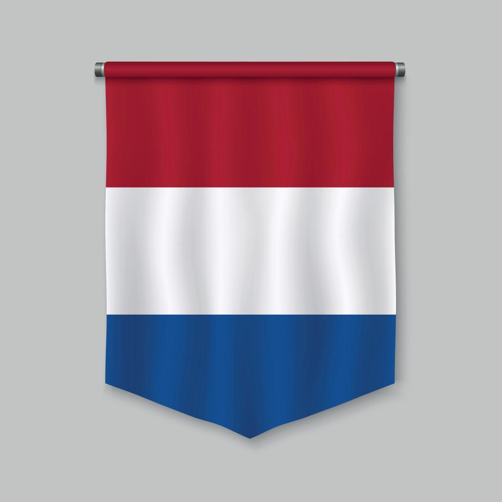 pennant with flag vector