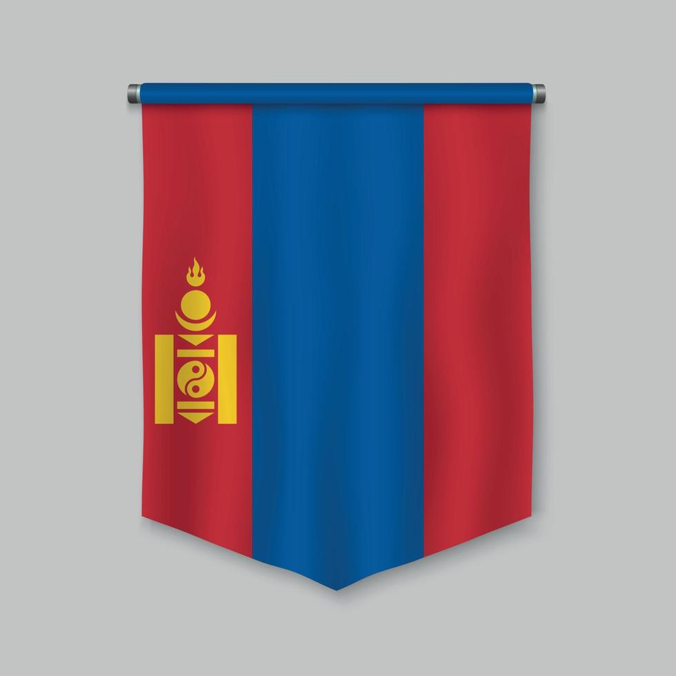 banderín con bandera vector