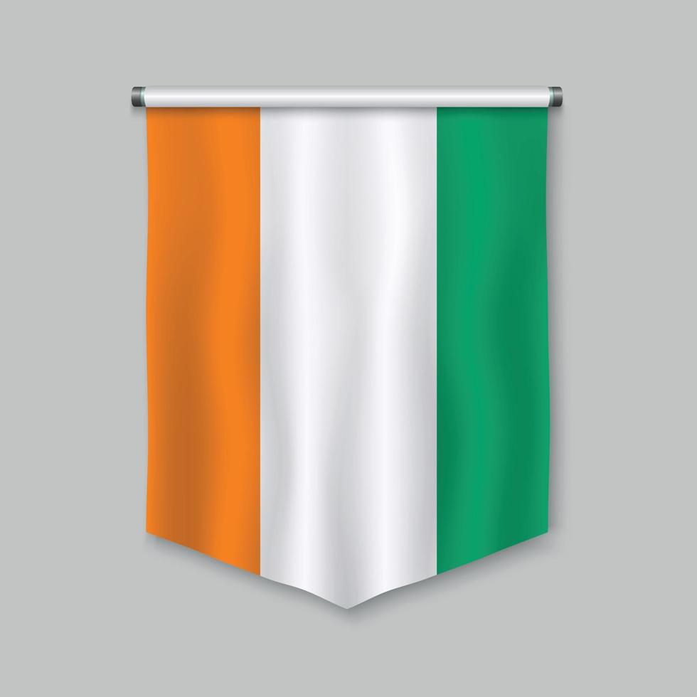 pennant with flag vector