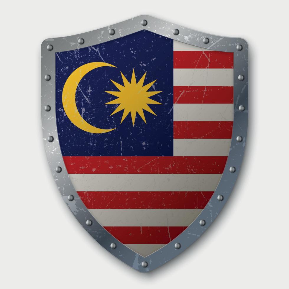 Old Shield with Flag vector