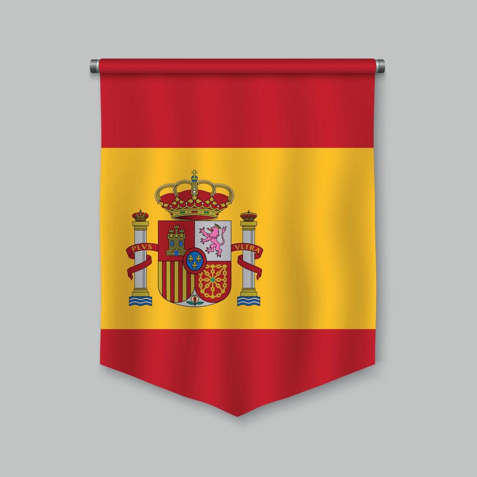 banderín con bandera vector