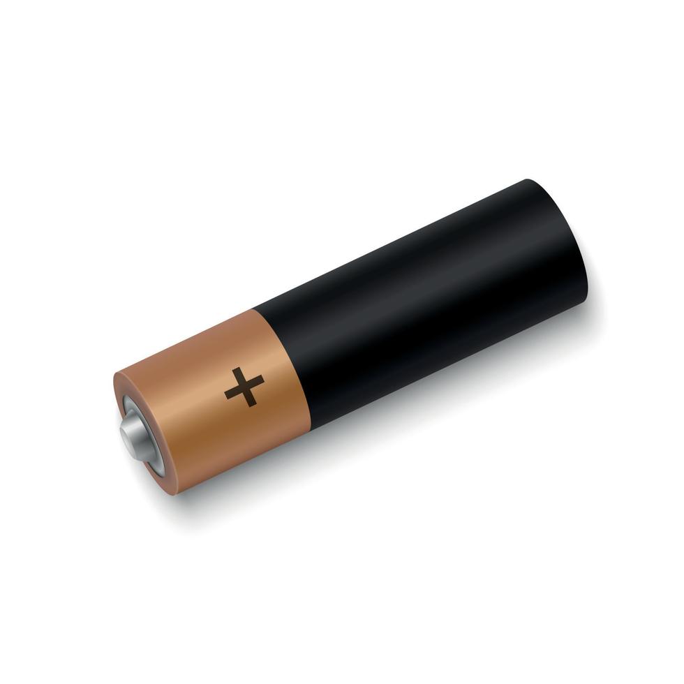 realistic alkaline battery. vector