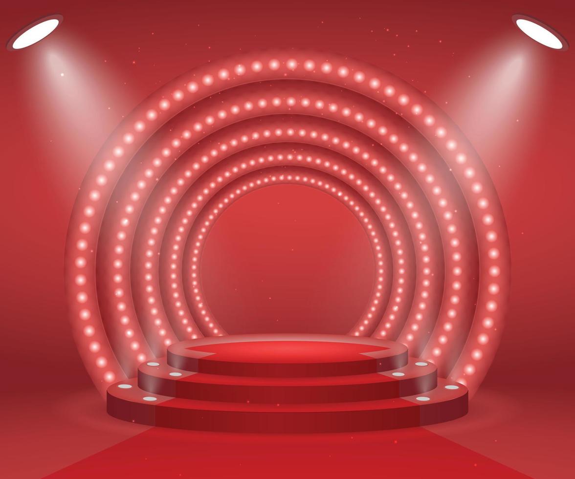 Stage with lights for awards ceremony vector