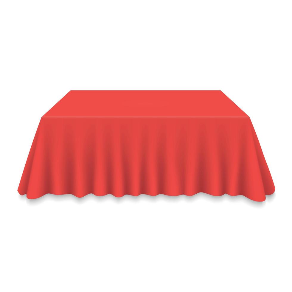 Empty Tablecloth on table vector