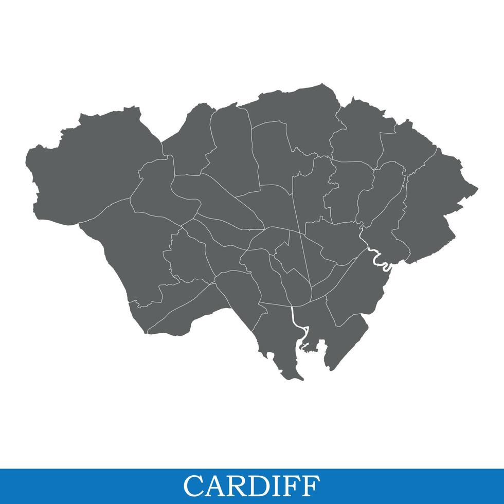 High Quality map ofcity in United Kingdom vector