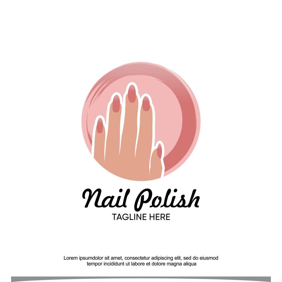 Nail polish vector icon logo design Premium Vector