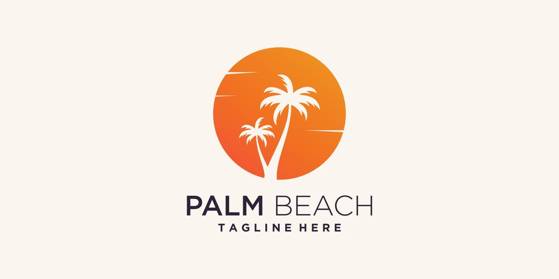 diseño de logotipo de palmera con vector premium de concepto creativo