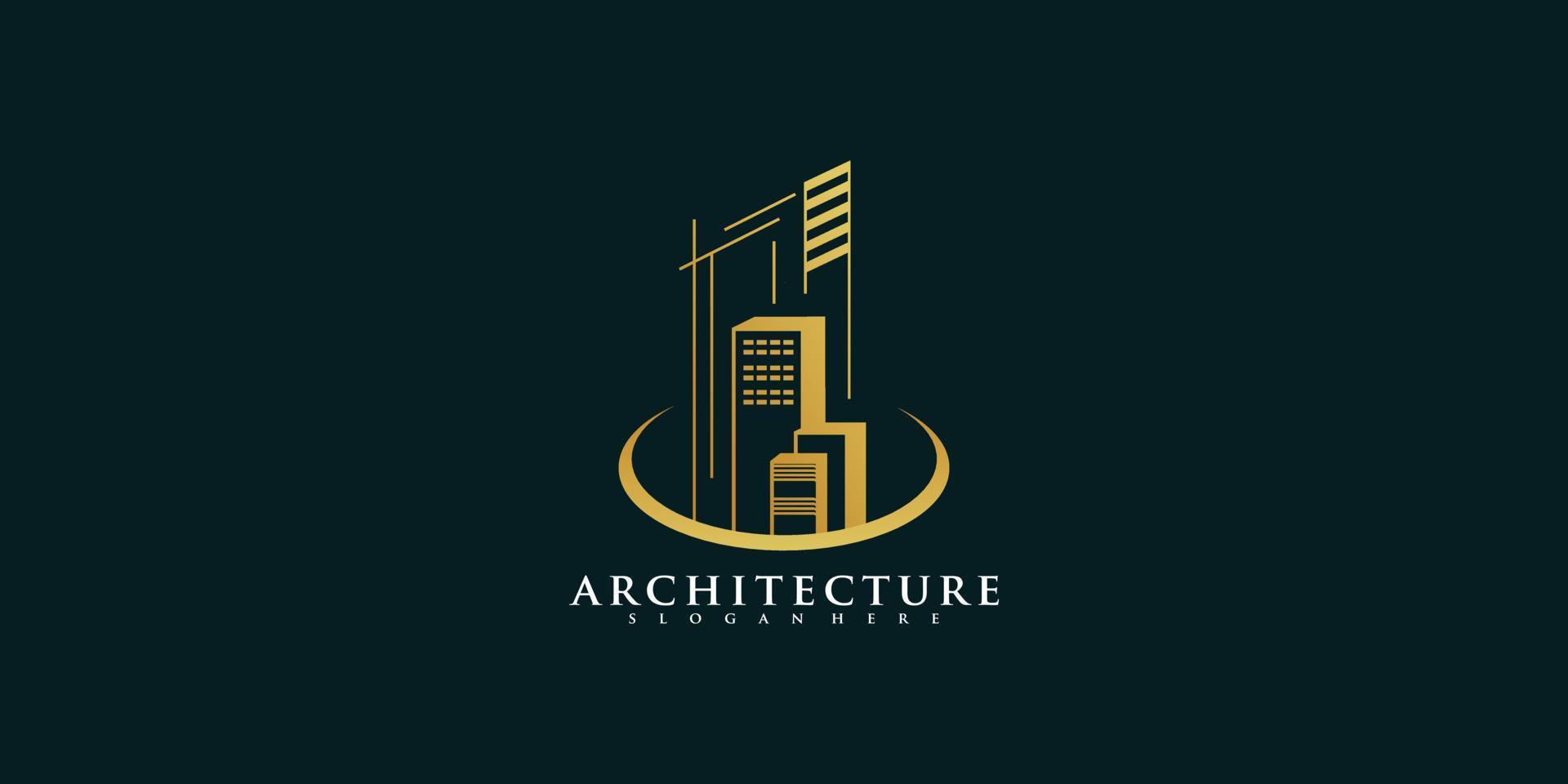 arquitectura real estate logo elegante simple línea arte premium vector