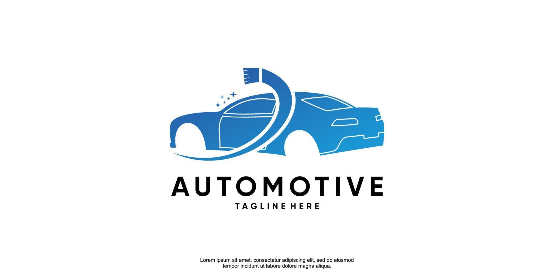 diseño de logotipo de automóvil automotriz con concepto de vehículo deportivo icono silueta vector ilustración vector premium