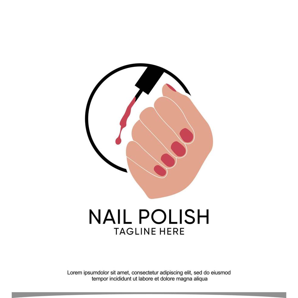 Nail polish vector icon logo design Premium Vector