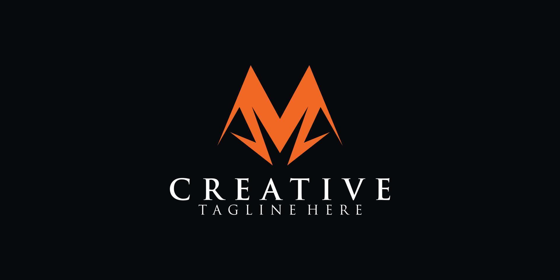 m logo diseño creativo premium vector