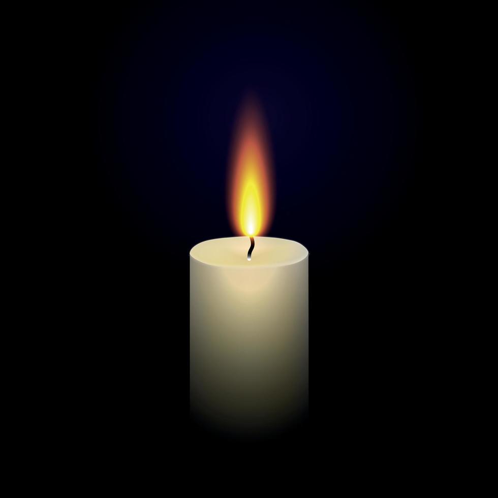 realistic paraffin burning candl vector