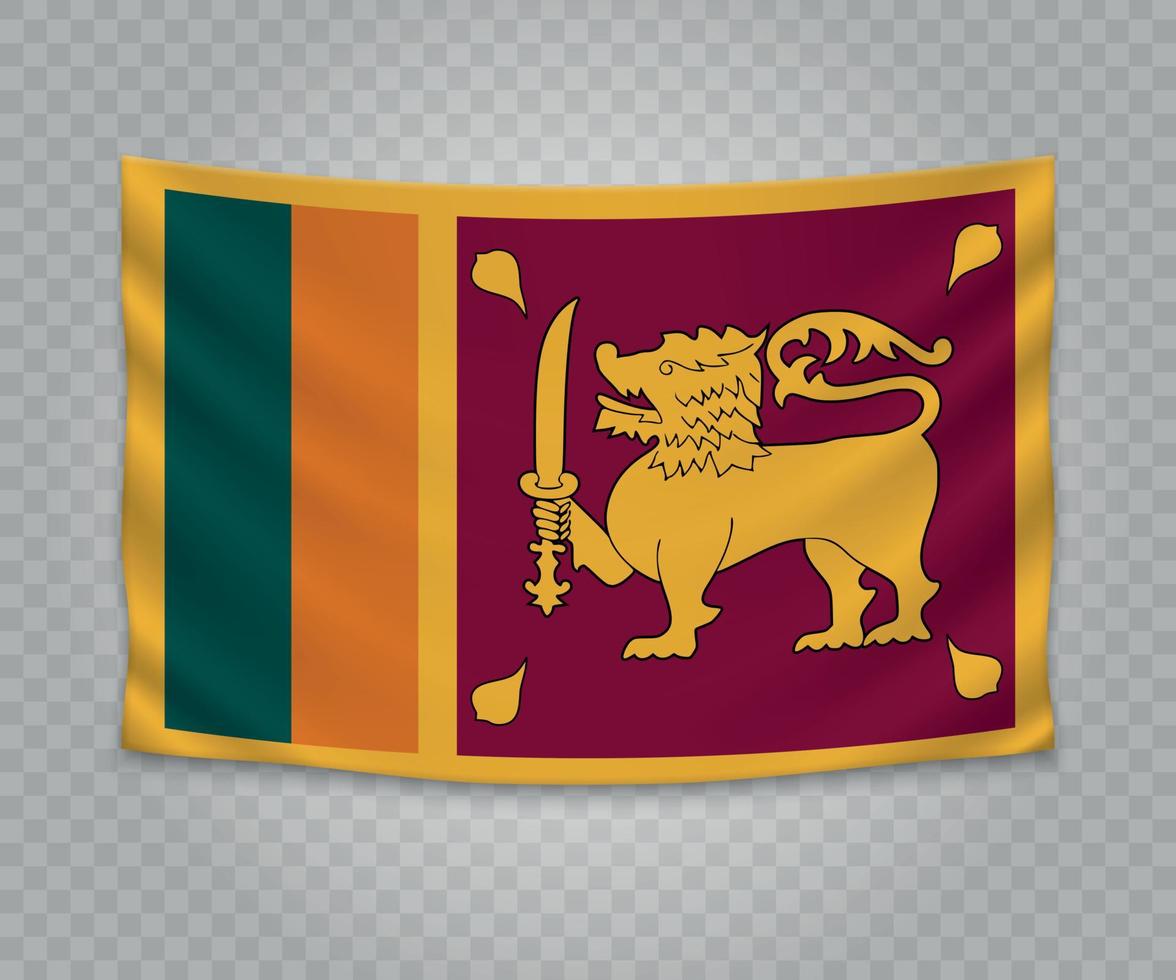 Realistic hanging flag vector