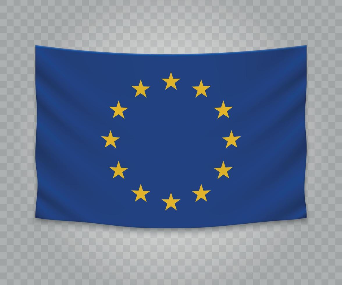 Realistic hanging flag vector