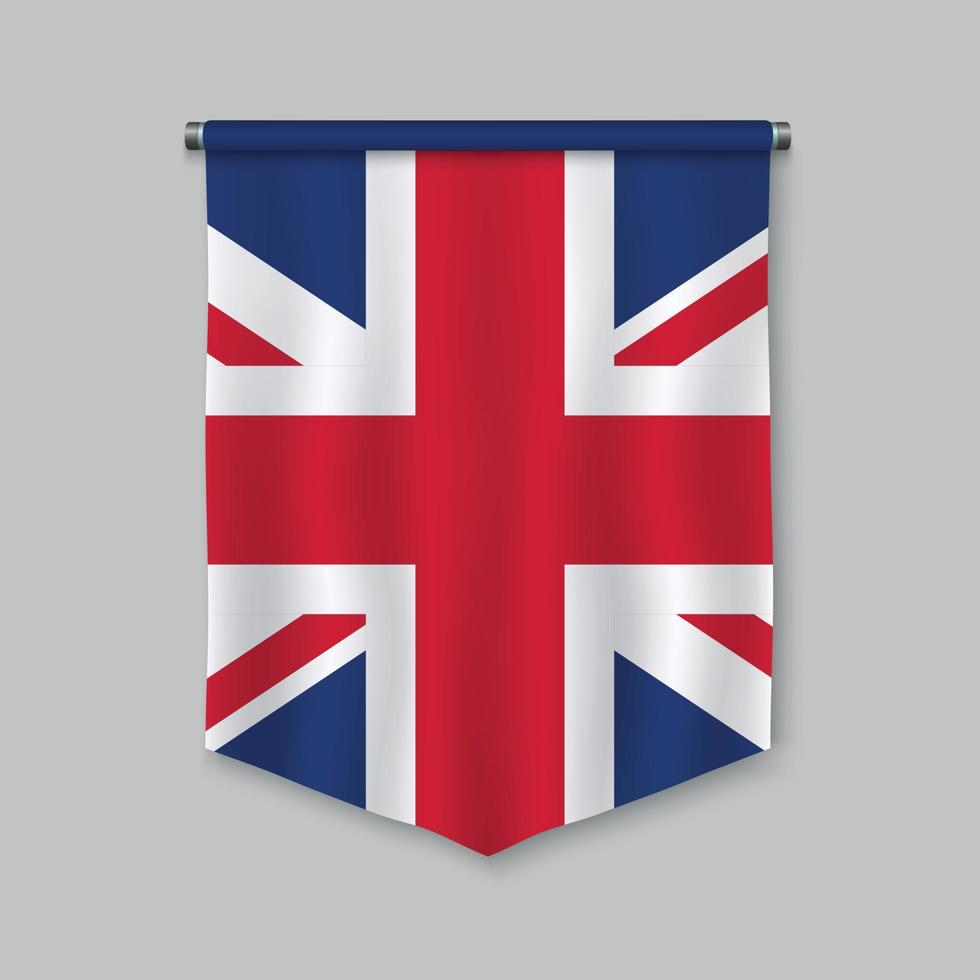 pennant with flag vector