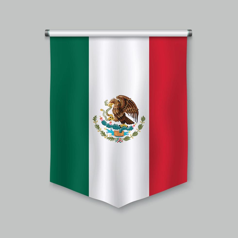 banderín con bandera vector