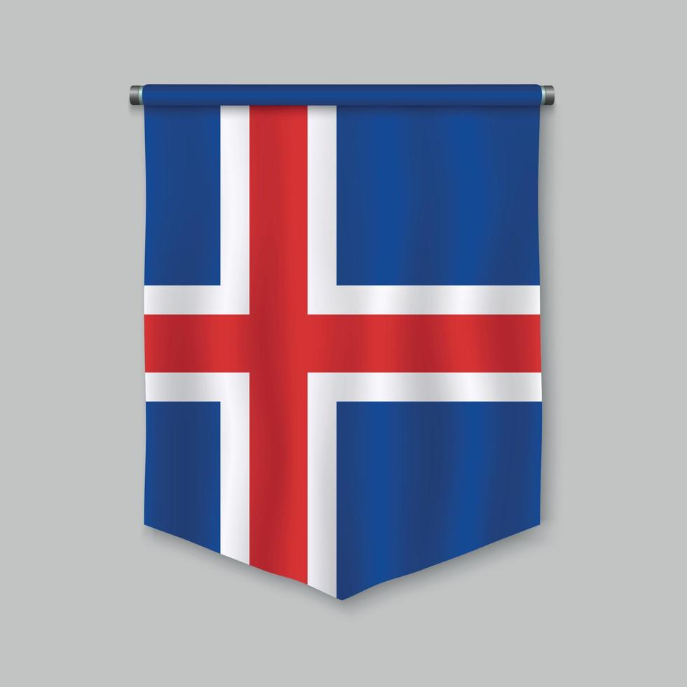 pennant with flag vector