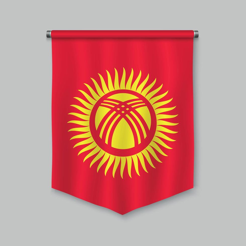 pennant with flag vector