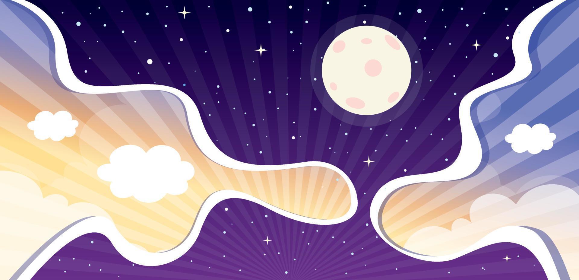 Abstract Concept Of Day And Night vector