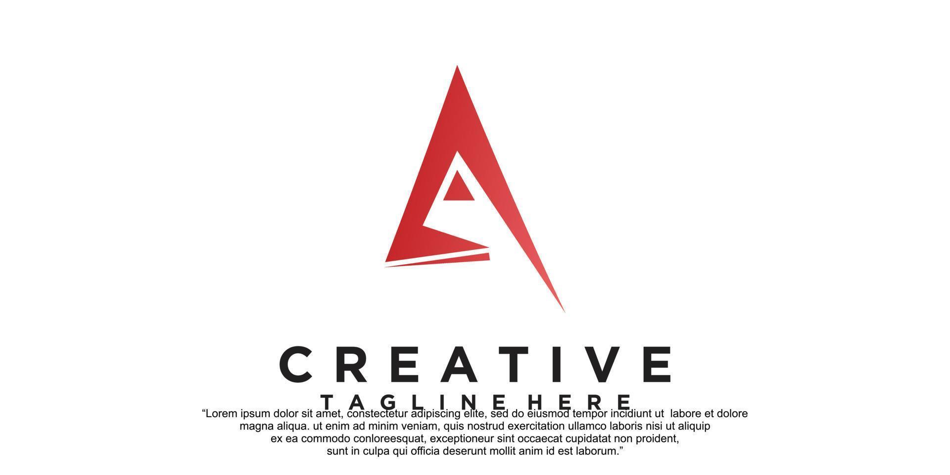 logotipo de letra a con vector premium de concepto abstracto creativo