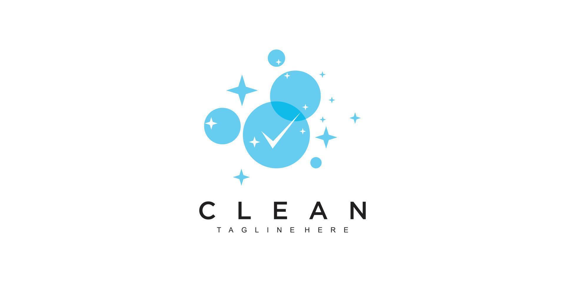 Creative cleaning concept logo ilustration design Premium Vector