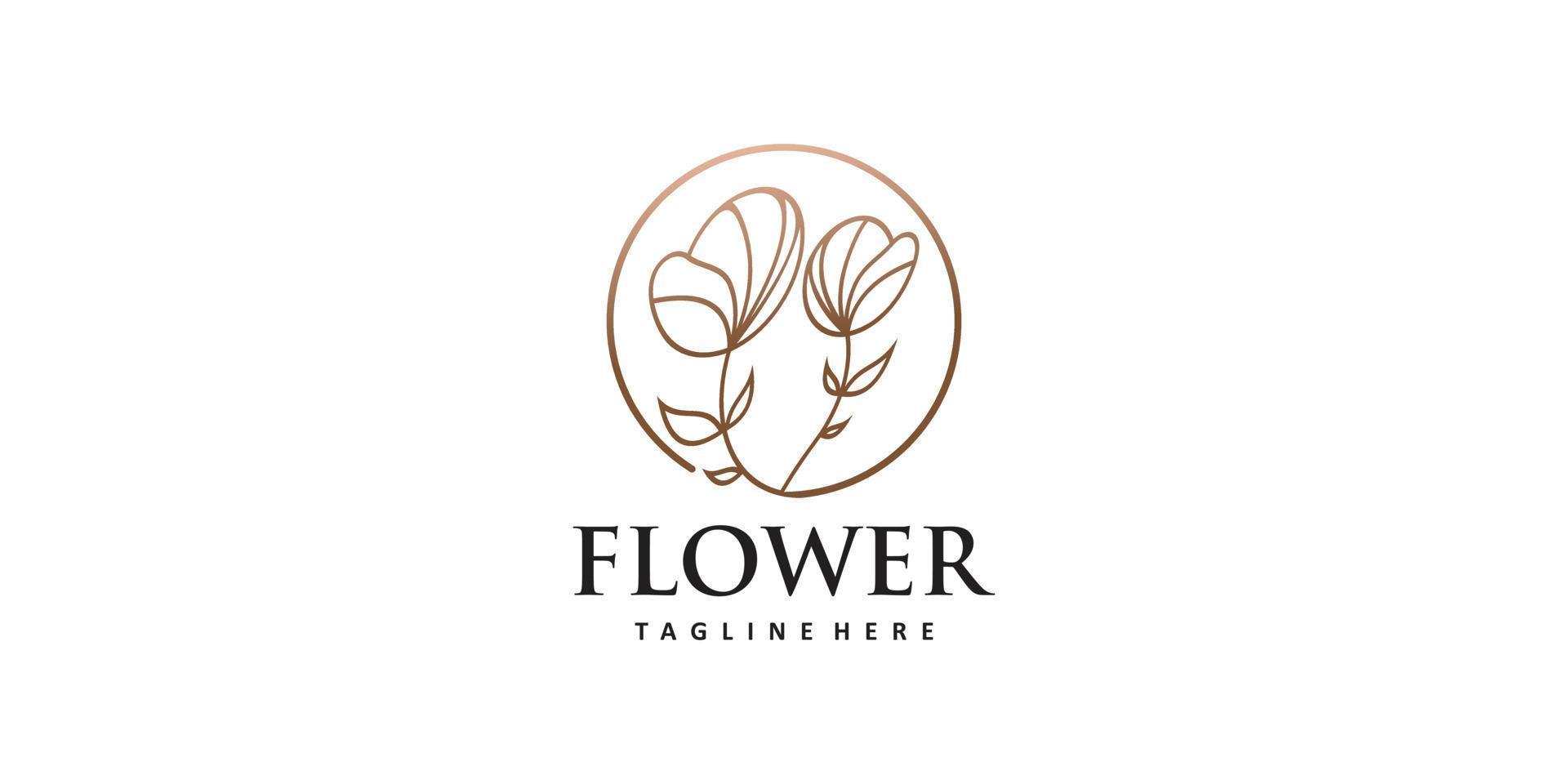 diseño de logotipo de flor vector premium simple y único