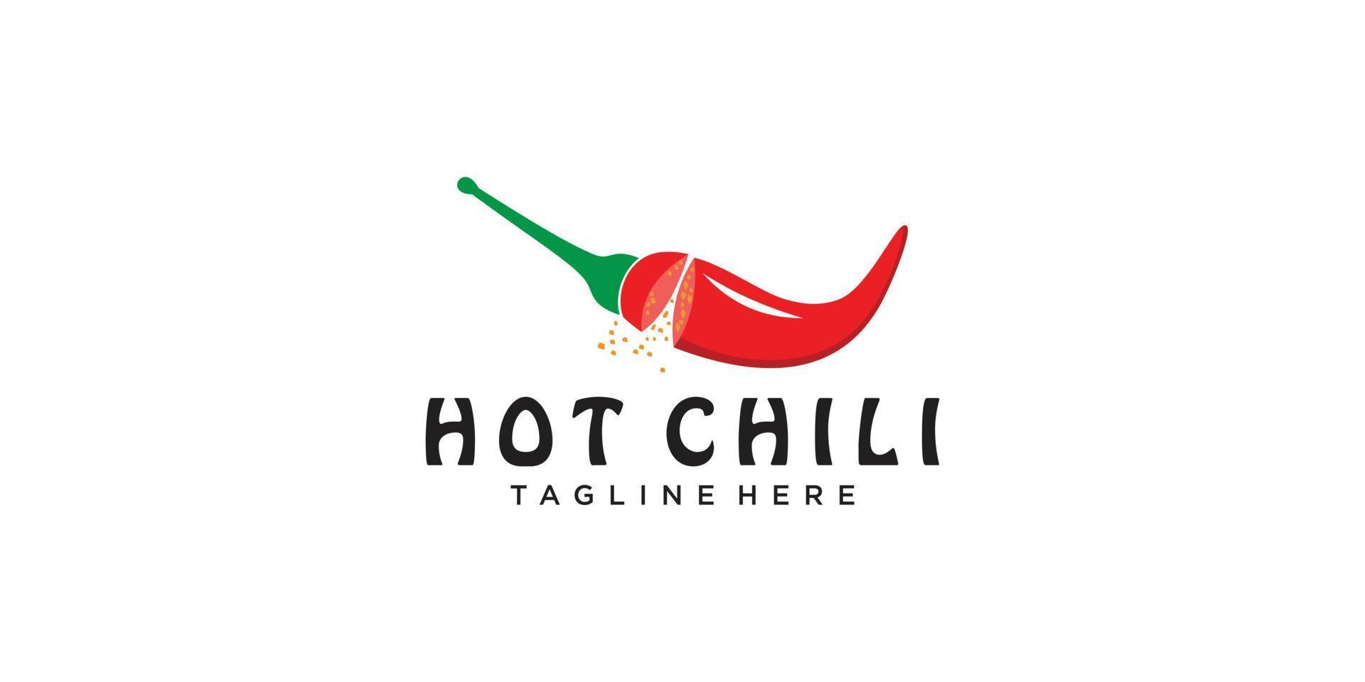 Spicy chili logo icon vector red pepper logo template Premium Vector