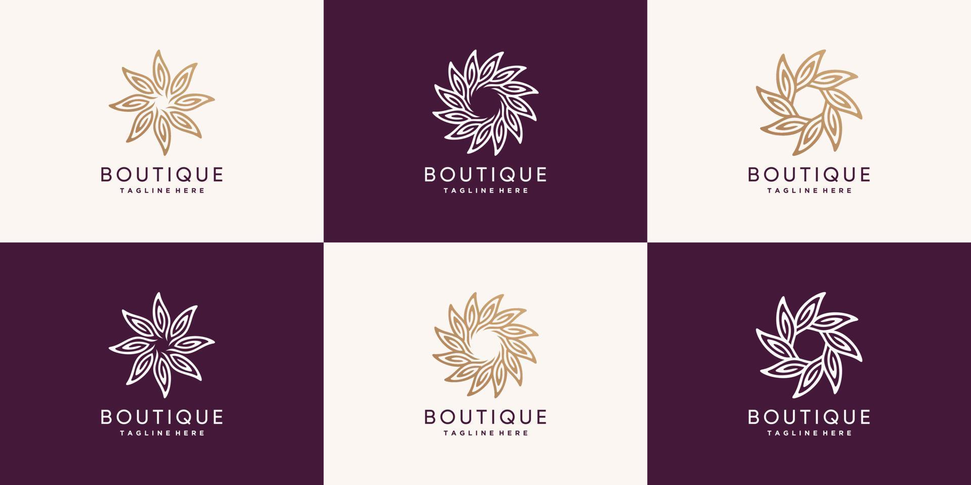 vector premium de colección de diseño de logotipo de boutique