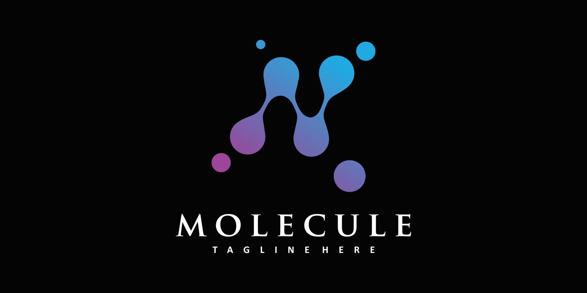 Molecule icon logo with modern abstract style design Premium Vector