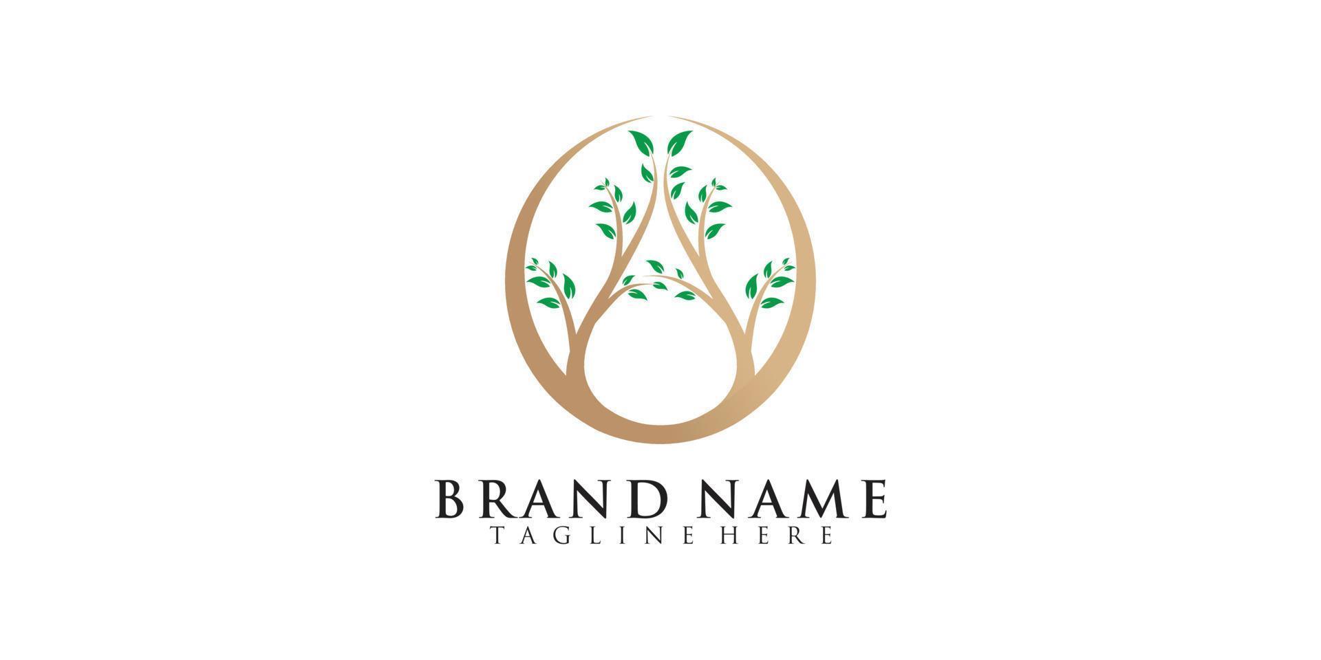 Nature logo with creative leaf design Premium Vector