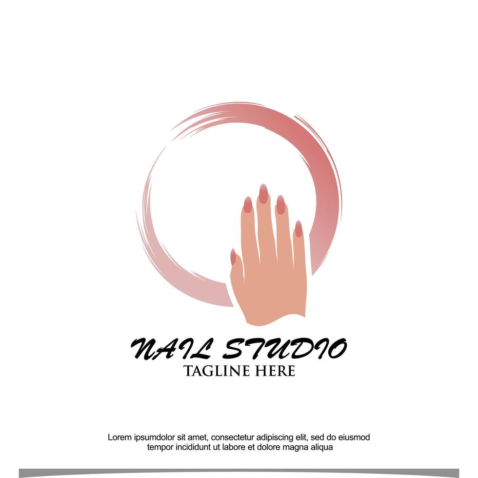 Nail polish vector icon logo design Premium Vector