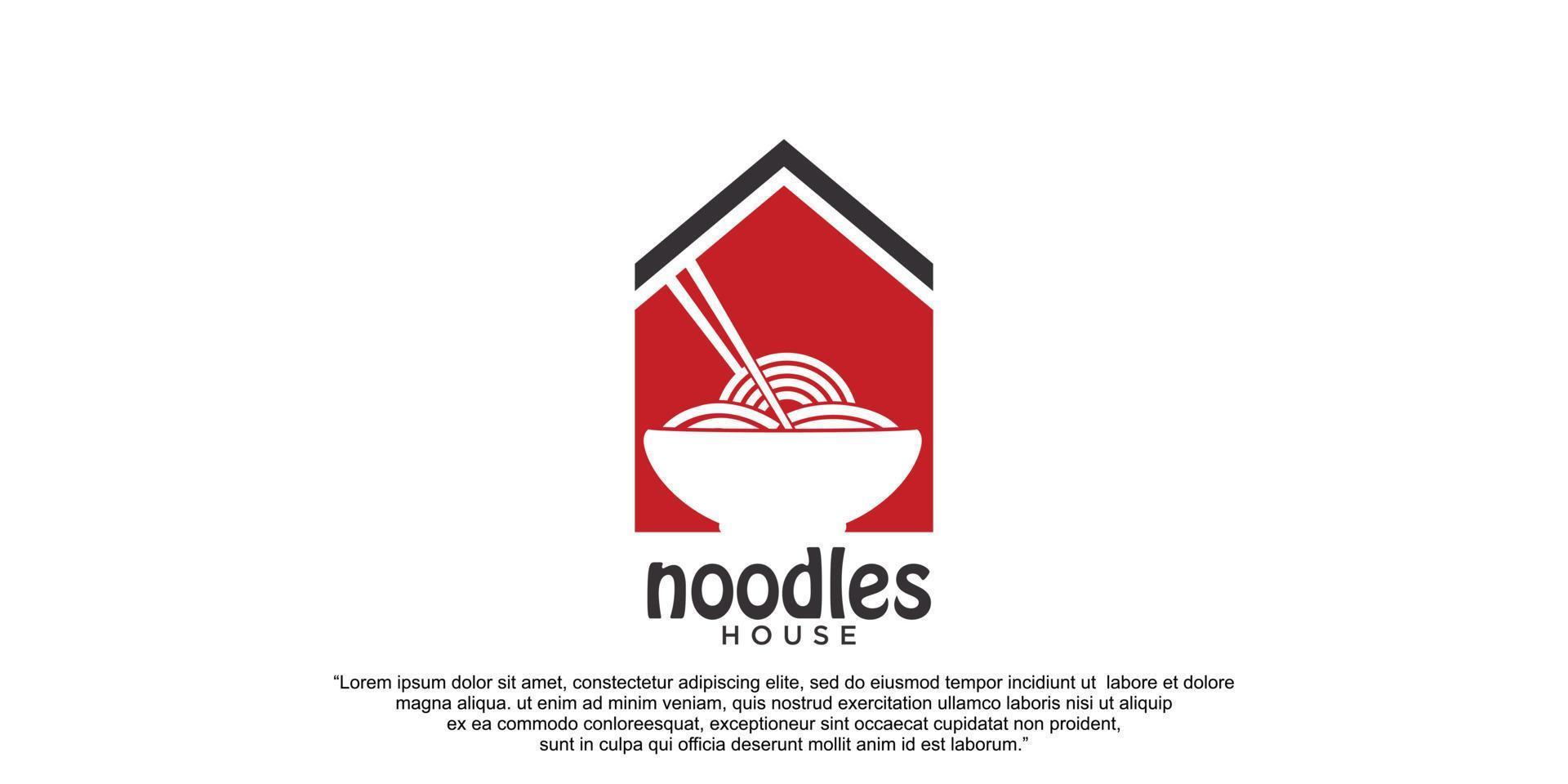Simple logo design noodles in house Premium Vector part 1