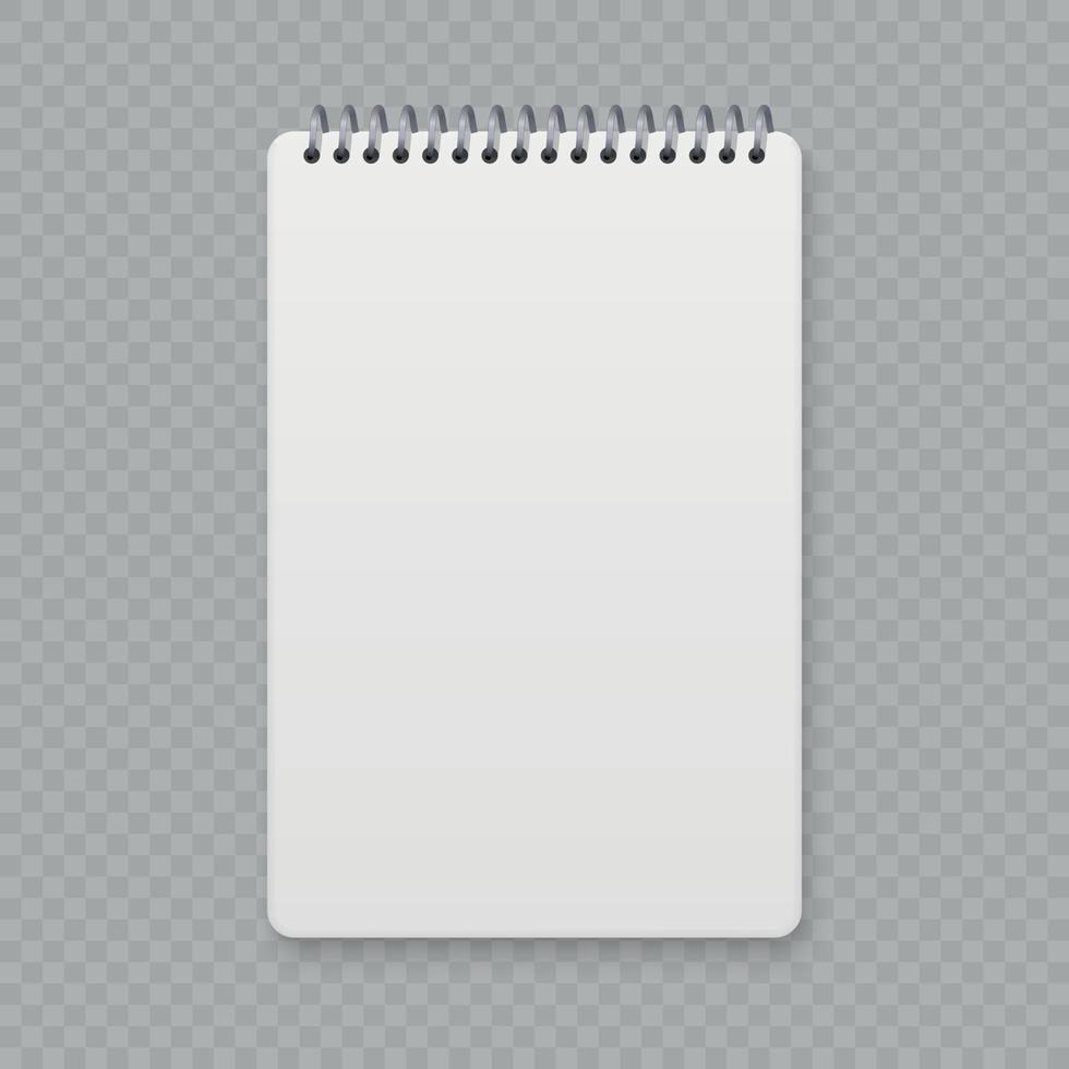 Realistic spiral notebook mockup vector