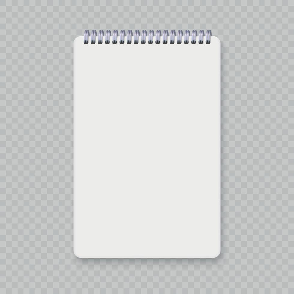 Realistic spiral notebook mockup vector