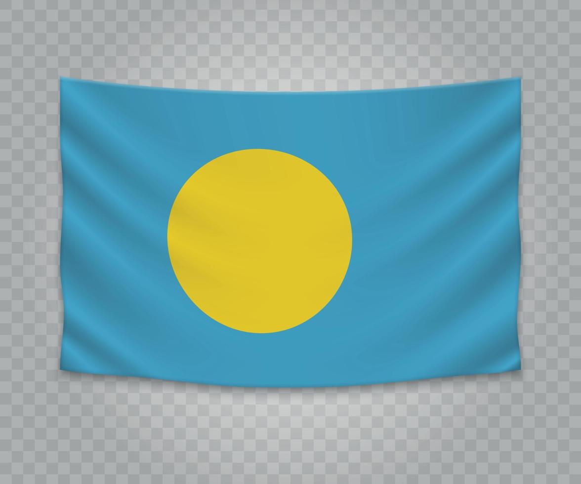 Realistic hanging flag vector