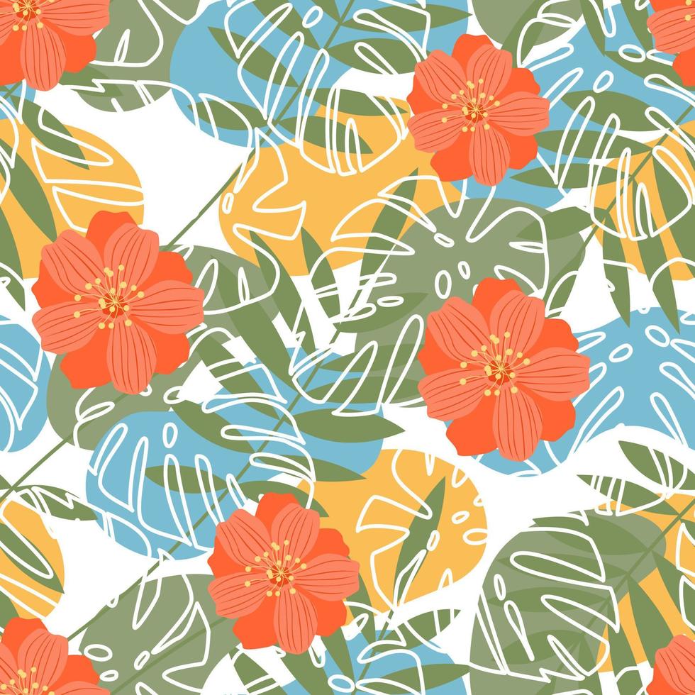 fondo de flores de verano para el diseño de telas. patrón de tela diseño elegante estilo vintage.fondo de vector transparente.