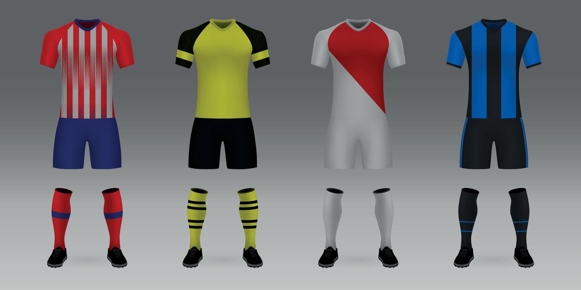 maqueta del uniforme del equipo de futbol vector