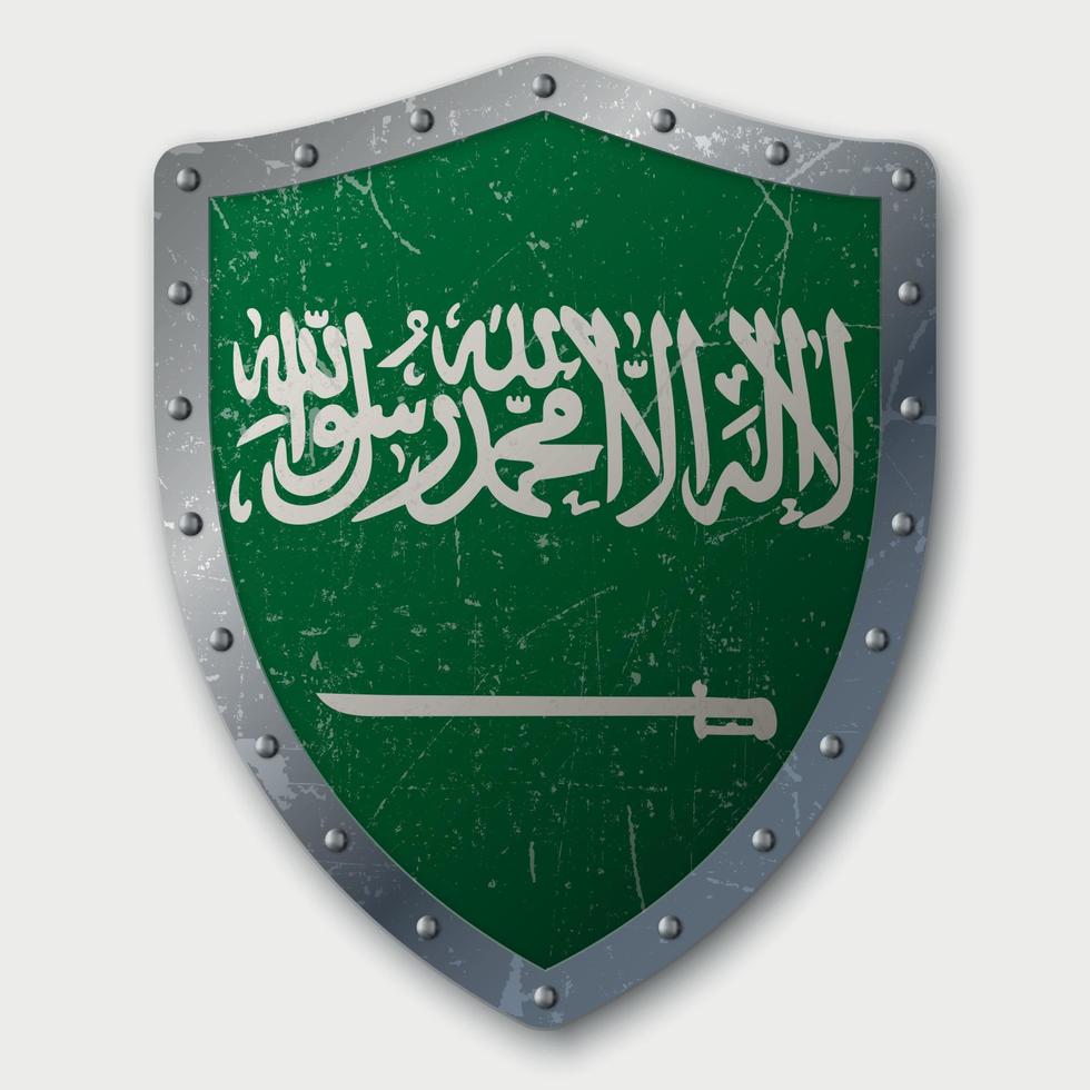 Old Shield with Flag vector