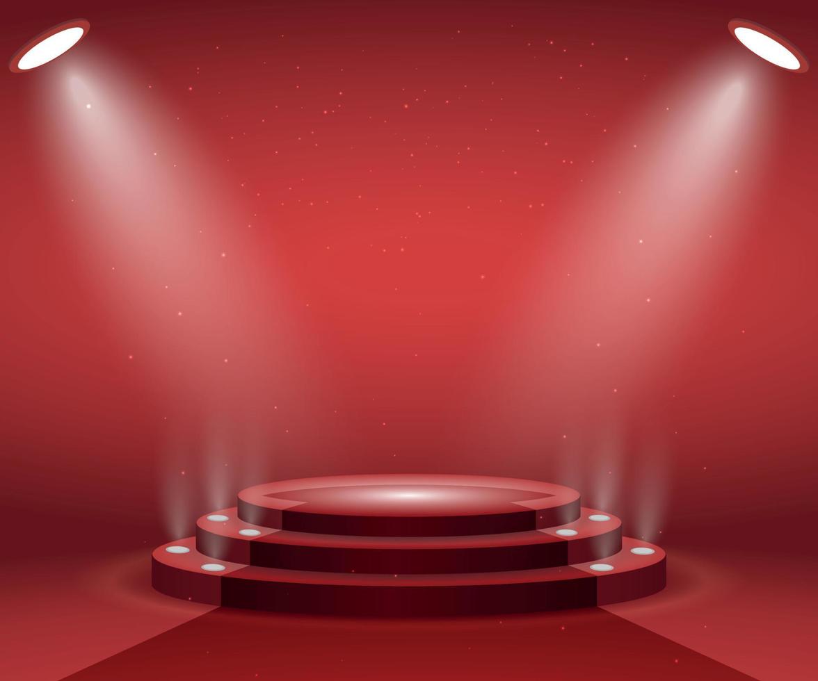 Stage with lights for awards ceremony vector