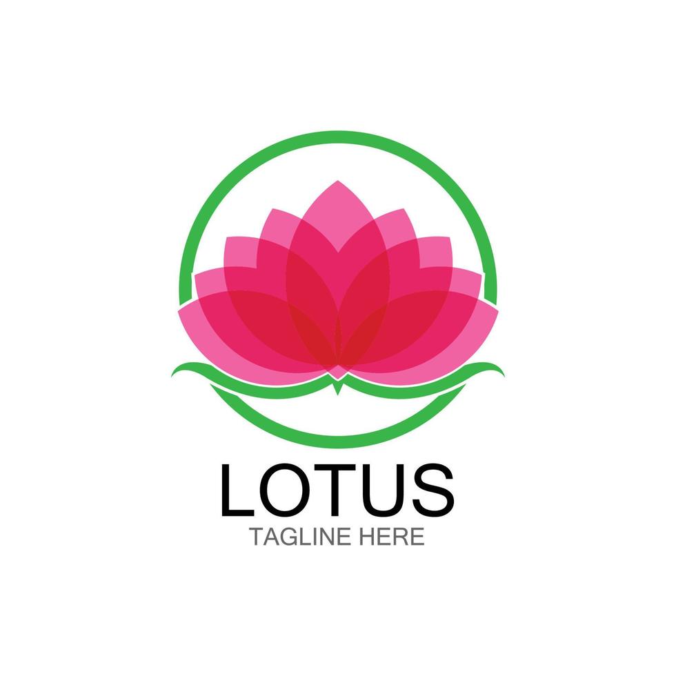 icono de plantilla de logotipo de diseño de flores de loto vector