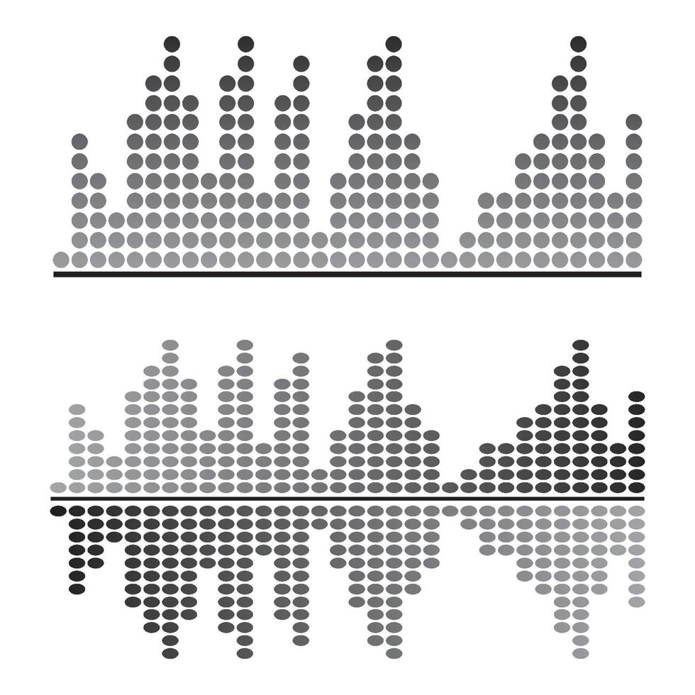 tecnología de audio música ondas de sonido vector icono ilustración