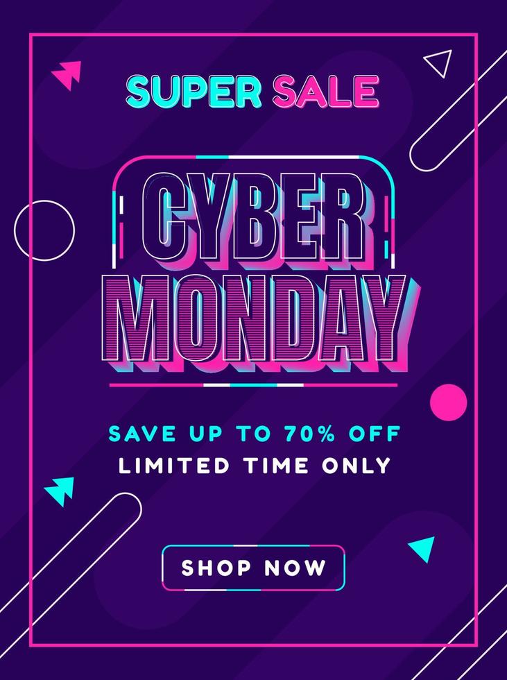 Cyber Monday Sale and Discount Poster vector