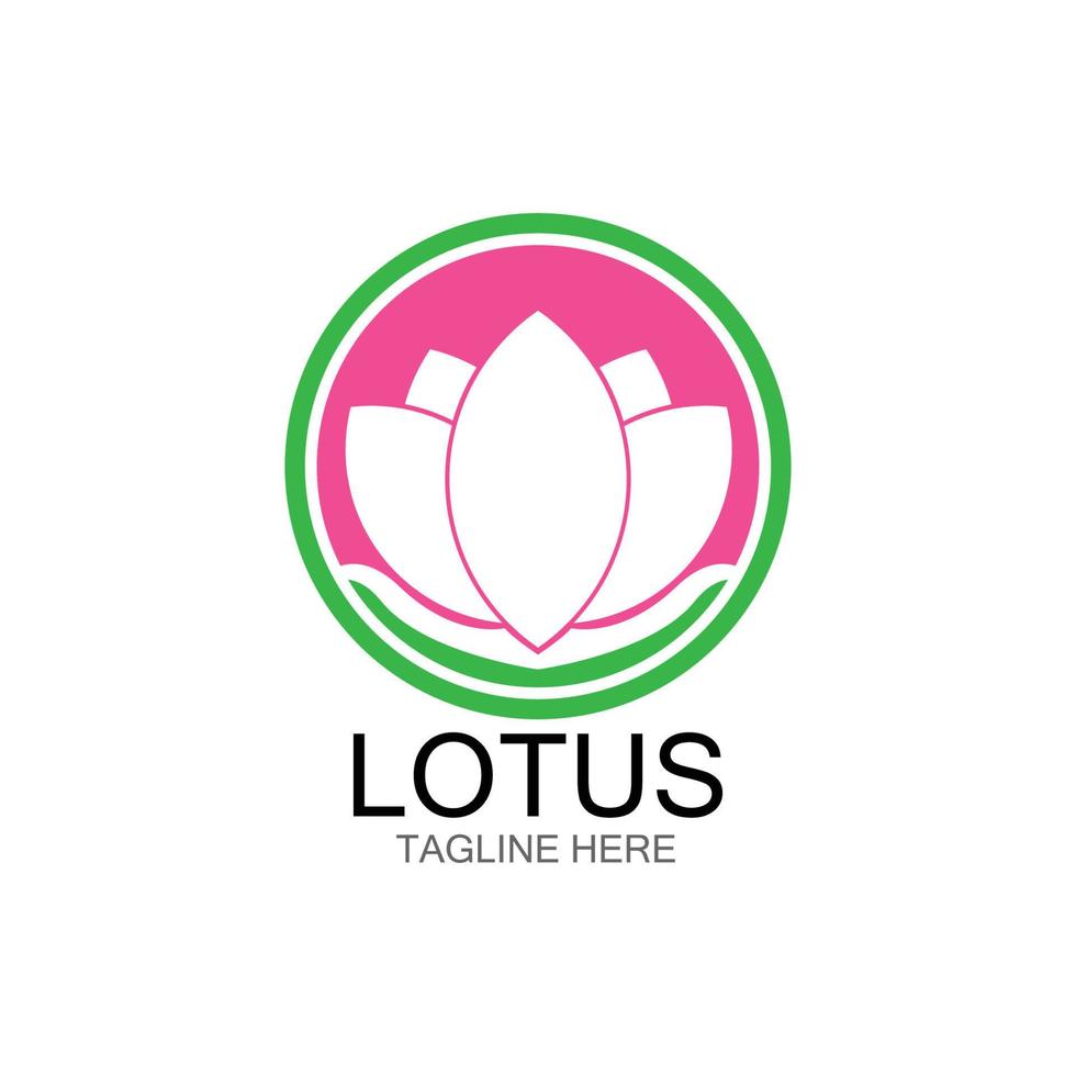 icono de plantilla de logotipo de diseño de flores de loto vector